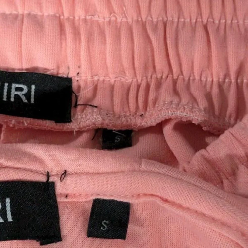 2pc Amiri Logo Womens Sz S Peachy Pink Sweats Outfit Hoodie & Pants